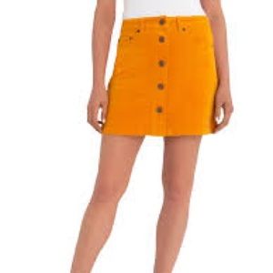 NO BOUNDARIES | Corduroy mini w button detail, marigold. Worn once. FUN & FAB!